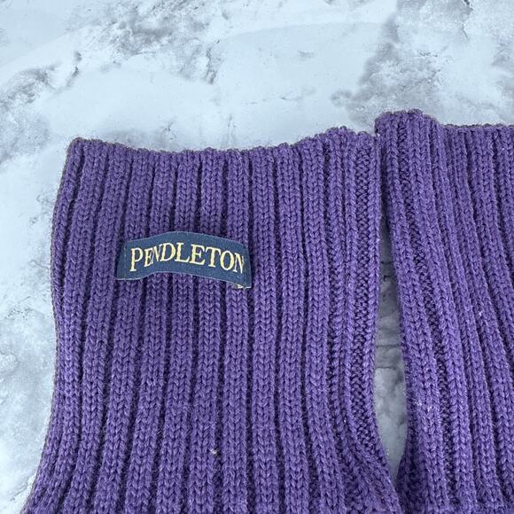 Pendleton Women Purple Southwest Aztec Merino Wool Mittens Fleece Lined One Size - Picture 2 of 5